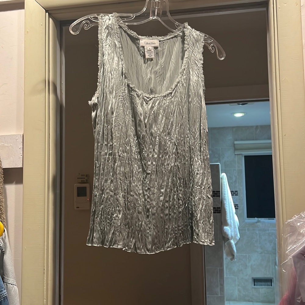 Calvin Klein Crepe Swing Top